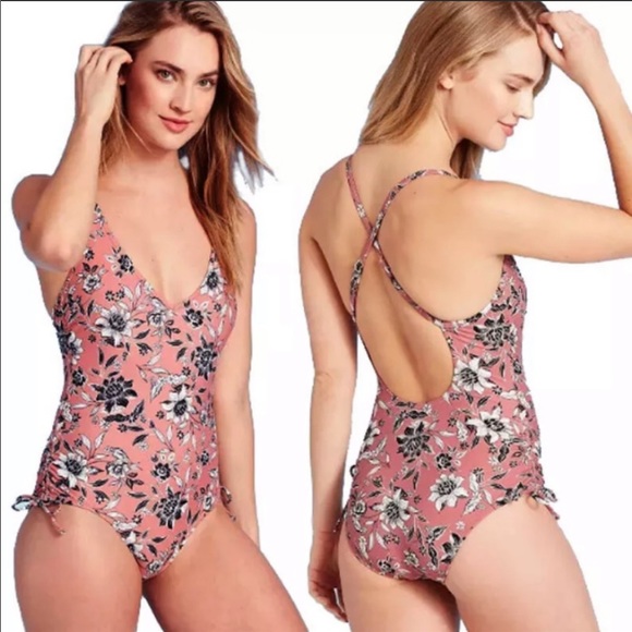 Kona Sol Other - Kona Sol New Floral One piece swimsuit criss cross